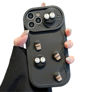 For iPhone 16 Pro Max Briquettes Sliding Camshield 3D Coffee TPU Phone Case